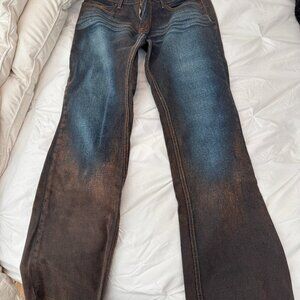 brown washed Jeans  western style  Hippie size 30  low rise